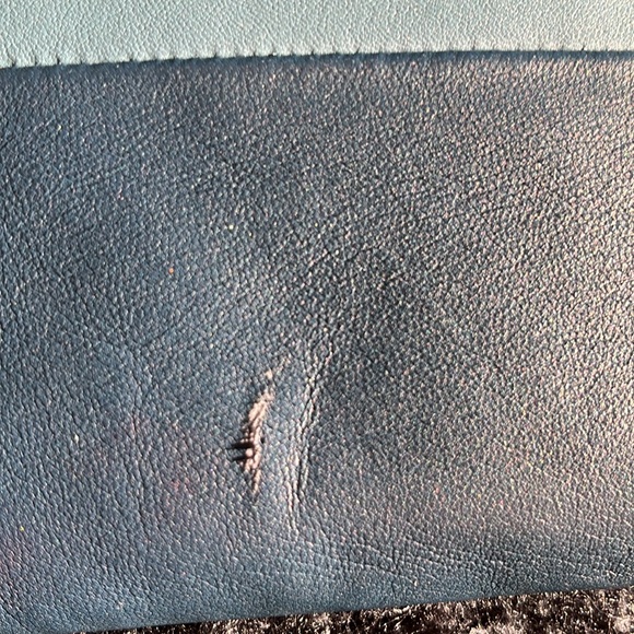 Celine bi-color clutch (navy and light blue) minor scratch and scuff on back! - Picture 6 of 16